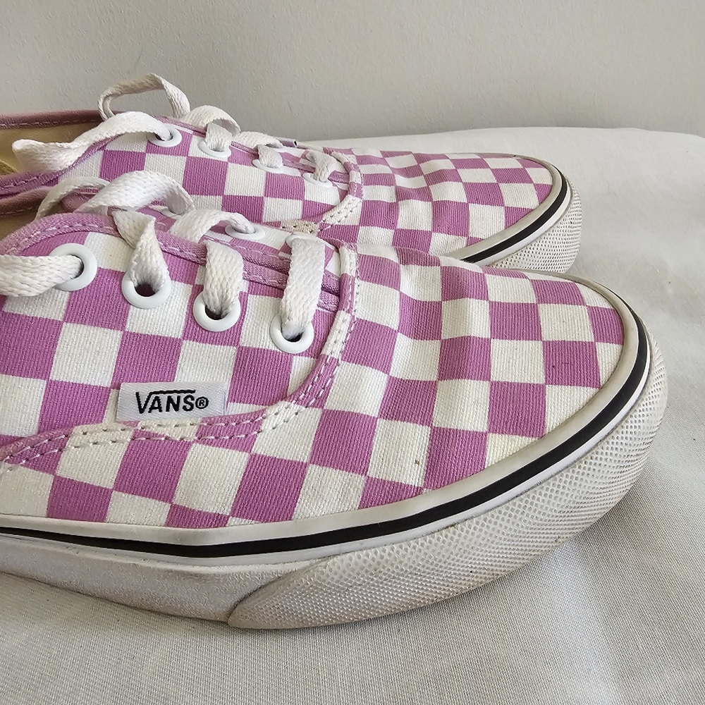 VANS Off The Wall Unisex Pink & White Checkered Sneakers, Shoes - Picture 3 of 9